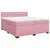 Produktbild 2 för Ramsäng med madrass rosa 200x200 cm sammet