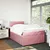 Produktbild 3 för Ramsäng med madrass rosa 120x190 cm sammet