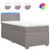 Produktbild 2 för Ramsäng med madrass taupe 90x200 cm tyg
