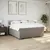 Produktbild 4 för Ramsäng med madrass taupe 180x200 cm tyg