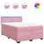 Produktbild 2 för Ramsäng med madrass rosa 160x200 cm sammet