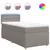 Produktbild 2 för Ramsäng med madrass taupe 80x200 cm tyg