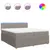 Produktbild 2 för Ramsäng med madrass taupe 200x200 cm tyg