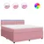 Produktbild 2 för Ramsäng med madrass rosa 180x200 cm sammet