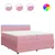 Produktbild 2 för Ramsäng med madrass rosa 200x200 cm sammet