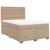 Produktbild 2 för Ramsäng med bäddmadrass cappuccino 140x190 cm konstläder