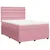 Produktbild 2 för Ramsäng med madrass rosa 140x190 cm sammet