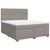 Produktbild 3 för Ramsäng med madrass taupe 180x200 cm tyg
