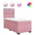 Produktbild 2 för Ramsäng med madrass rosa 90x200 cm sammet