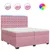 Produktbild 2 för Ramsäng med madrass rosa 200x200 cm sammet