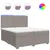 Produktbild 2 för Ramsäng med madrass taupe 200x200 cm tyg