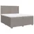 Produktbild 3 för Ramsäng med madrass taupe 200x200 cm tyg