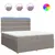 Produktbild 2 för Ramsäng med madrass taupe 200x200 cm tyg