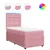 Produktbild 2 för Ramsäng med madrass rosa 100x200 cm sammet