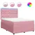 Produktbild 2 för Ramsäng med madrass rosa 140x190 cm sammet