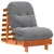 Produktbild 2 för Futonbäddsoffa med madrass vaxad brun 60x206x11 cm massiv furu