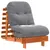 Produktbild 4 för Futonbäddsoffa med madrass vaxad brun 60x206x11 cm massiv furu
