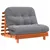 Produktbild 2 för Futonbäddsoffa med madrass vaxad brun 100x206x11 cm massiv furu