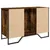 Produktbild 6 för Tvättställsskåp rökfärgad ek 91x35x60 cm konstruerat trä