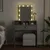 Produktbild 3 för Sminkbord med LED betonggrå 80x41x144,5 cm
