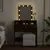 Produktbild 3 för Sminkbord med LEDs rökfärgad ek 80x41x144,5 cm