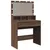 Produktbild 2 för Sminkbord med LED brun ek 80x41x134,5 cm