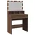 Produktbild 8 för Sminkbord med LED brun ek 80x41x134,5 cm