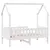 Produktbild 6 för Barnsäng med husram vit 80x160 cm massiv furu
