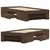 Produktbild 8 för Sängram utan madrass brun ek 90x200 cm konstruerad trä
