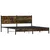 Produktbild 4 för Sängram utan madrass metall rökfärgad ek 183x213 cm