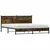 Produktbild 3 för Sängram utan madrass metall rökfärgad ek 183x213 cm
