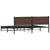 Produktbild 7 för Sängram utan madrass metall brun ek 193x203 cm