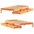 Produktbild 9 för Sängram utan madrass vaxbrun 100x200 cm massiv furu