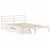 Produktbild 3 för Sängram utan madrass vit 150x200 cm massiv furu