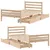 Produktbild 9 för Sängram utan madrass 75x190 cm massiv furu