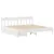 Produktbild 3 för Sängram utan madrass vit 180x200 cm massiv furu