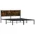 Produktbild 3 för Sängram med huvudgavel metall rökfärgad ek 137x190 cm 