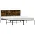 Produktbild 4 för Sängram med huvudgavel metall rökfärgad ek 137x190 cm 