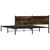 Produktbild 7 för Sängram utan madrass metall rökfärgad ek 183x213 cm