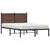 Produktbild 4 för Sängram utan madrass metall brun ek 120x190 cm
