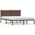 Produktbild 2 för Sängram utan madrass metall brun ek 140x190 cm