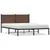 Produktbild 2 för Sängram utan madrass metall brun ek 150x200 cm