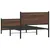 Produktbild 7 för Sängram utan madrass metall brun ek 100x190 cm