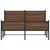 Produktbild 5 för Sängram utan madrass metall brun ek 140x190 cm