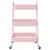 Produktbild 4 för Förvaringsvagn 3 hyllor rosa 42x41,5x77 cm stål