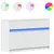 Produktbild 2 för Tv-bänk med LEDs vit 91x34x61 cm konstruerat trä