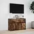 Produktbild 4 för Tv-bänk med LEDs rökfärgad ek 91x34x61 cm konstruerat trä
