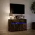 Produktbild 5 för Tv-bänk med LEDs rökfärgad ek 91x34x61 cm konstruerat trä