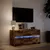 Produktbild 5 för Tv-bänk med LEDs rökfärgad ek 100x34x50 cm konstruerat trä