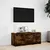Produktbild 4 för Tv-bänk med LEDs rökfärgad ek 97x34x40 cm konstruerat trä